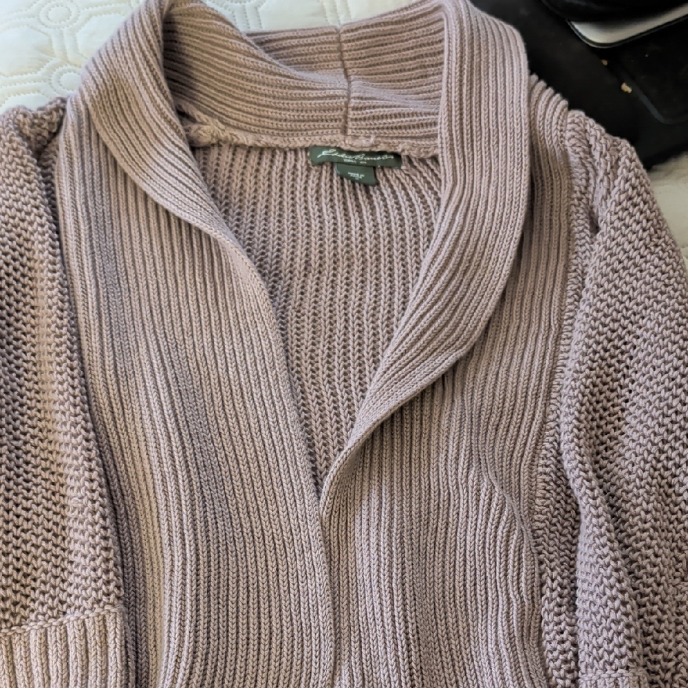 Eddie Bauer Cozy Shawl Collar Cardigan - Light Purple